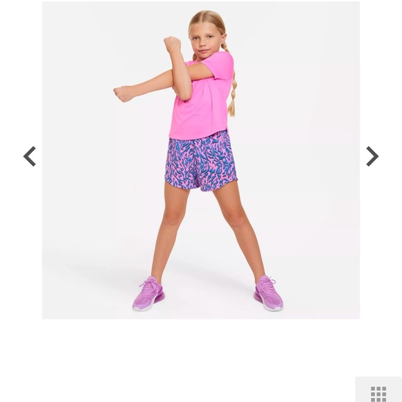 Nike Girls' One Woven High Rise Printed Shorts in size large playful pink - Picture 2 of 9